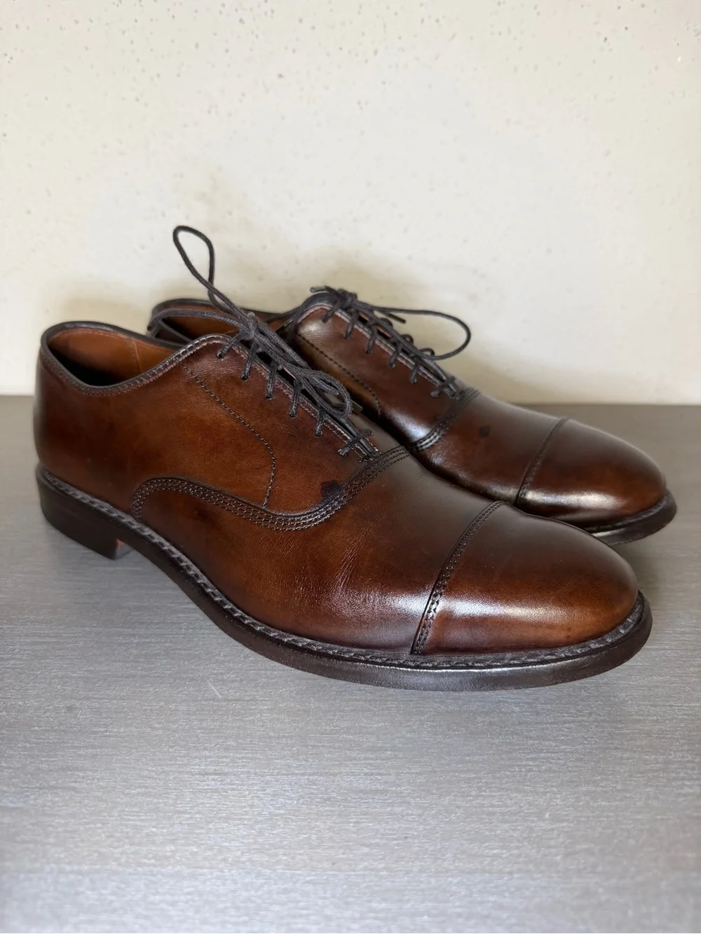 Allen Edmonds Park Avenue Black Leather Cap Toe Oxford Men's Dress Shoes 7 D